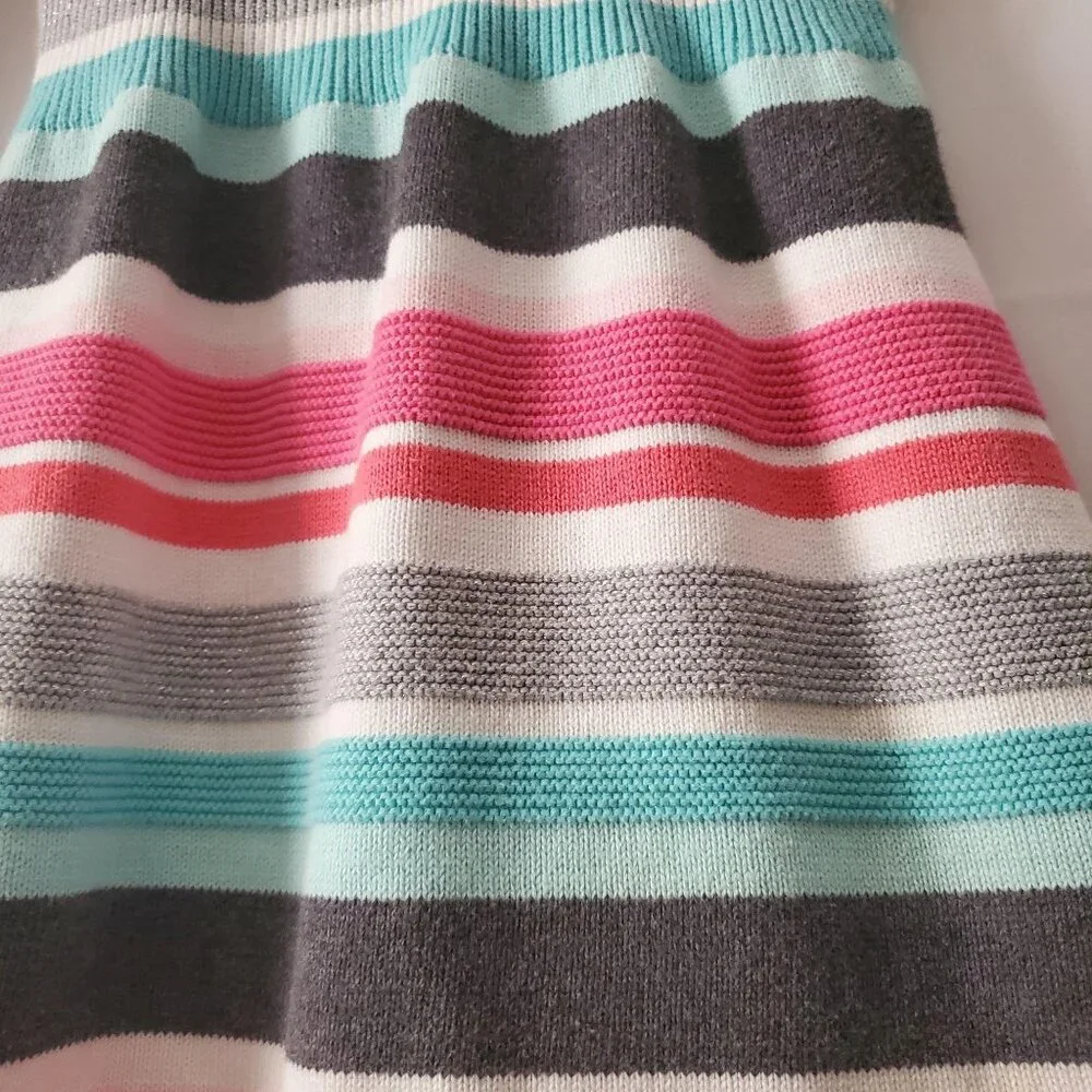 Gymboree Little Girls Long Sleeve Multicolor Striped Knit Sweater‎ Dress Size 7